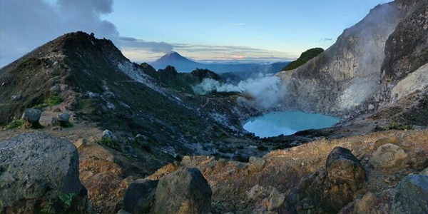 Panoramic of Mount Sibayak Crater